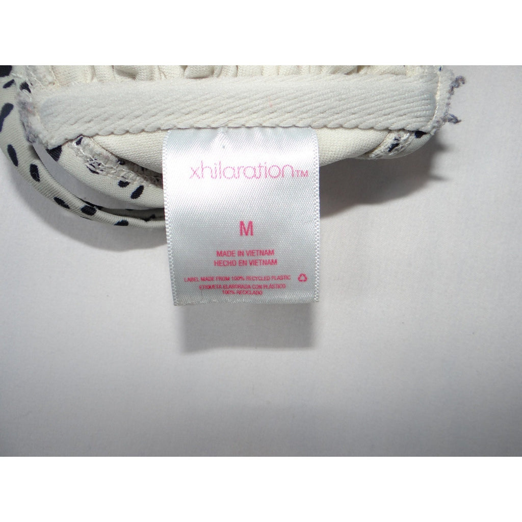Xhilaration Smocked Dot Print Bikini Top Bandeau Swimwear Size M
