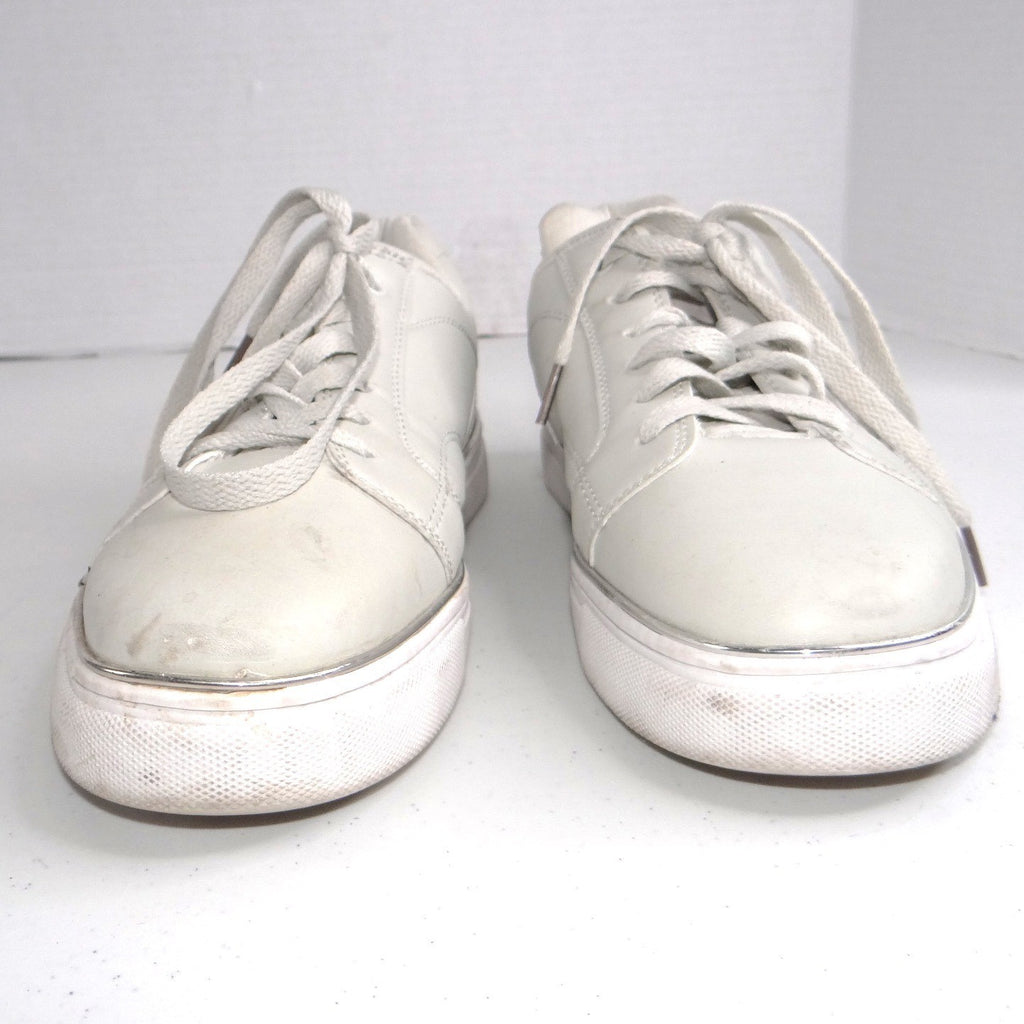Fila Mens Low Top Sneakers Off-White Silver Metallic Trim Size 9 EE