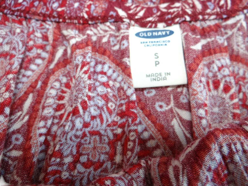 Old Navy Red Paisley Print Off-Shoulder Jumpsuit - Size S