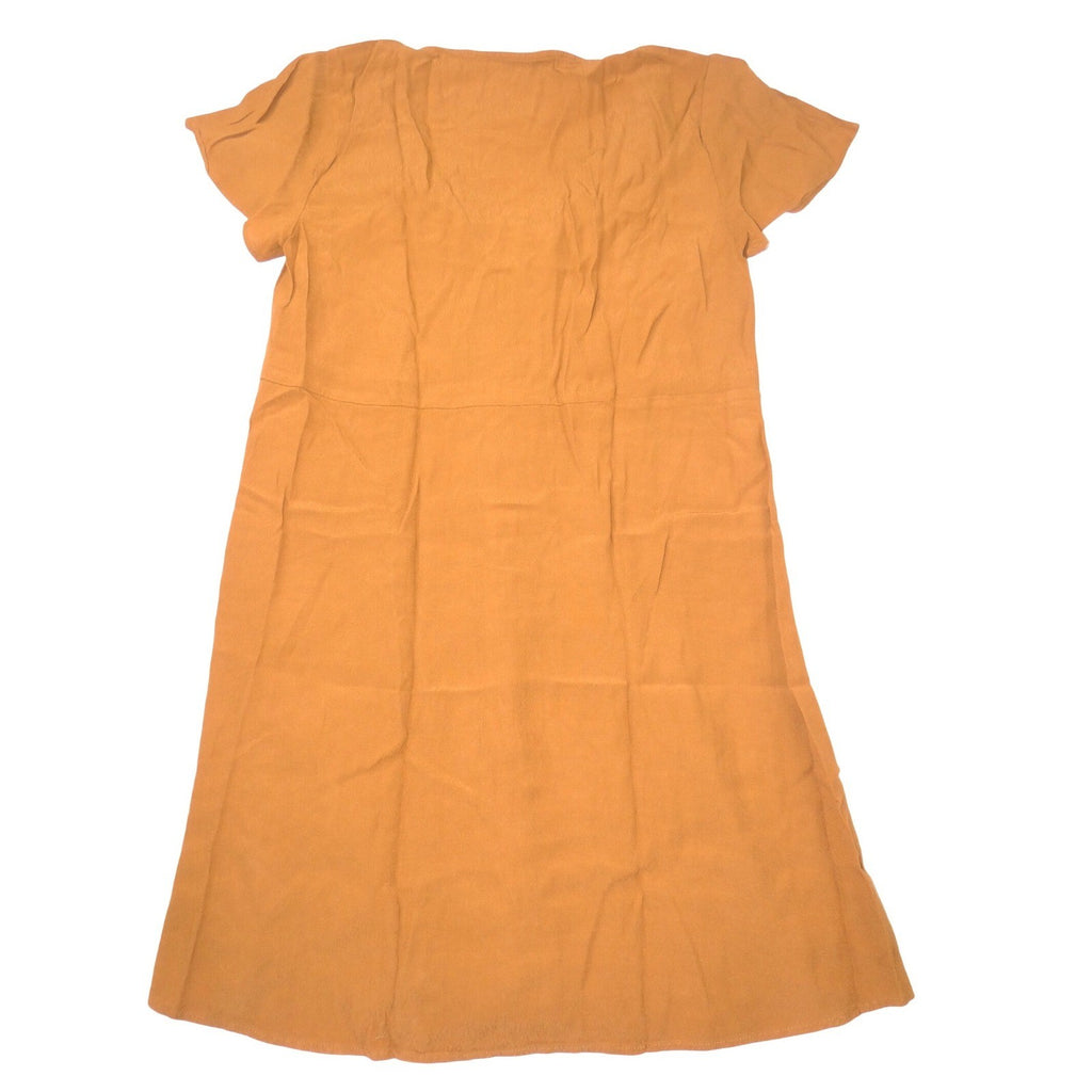 Madewell Ochre Mustard Yellow Button Front Crepe Mini Dress Womens Small S