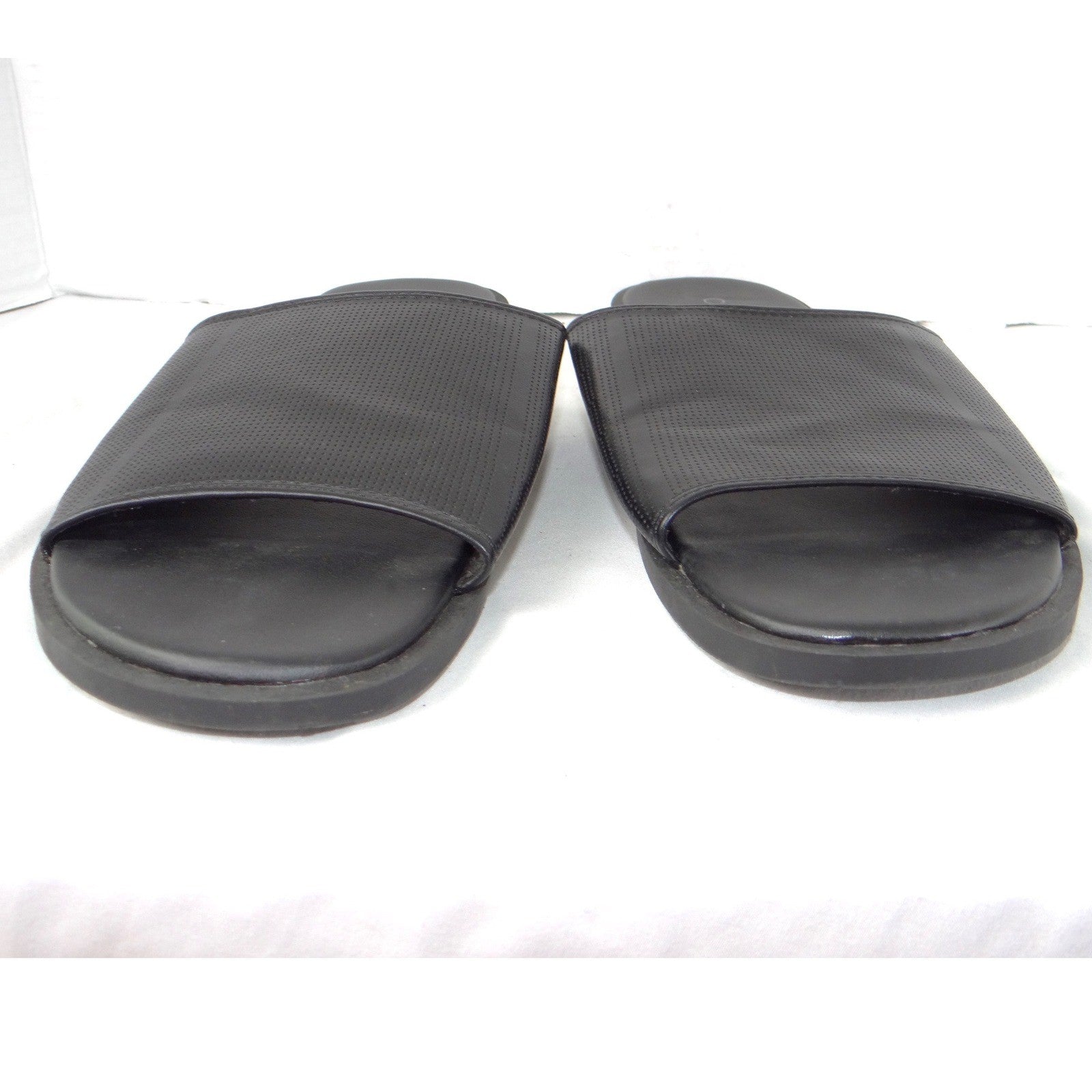 Calvin Klein Mens Black Micro Perforated Slide Sandals Size 12 US 46 EUR