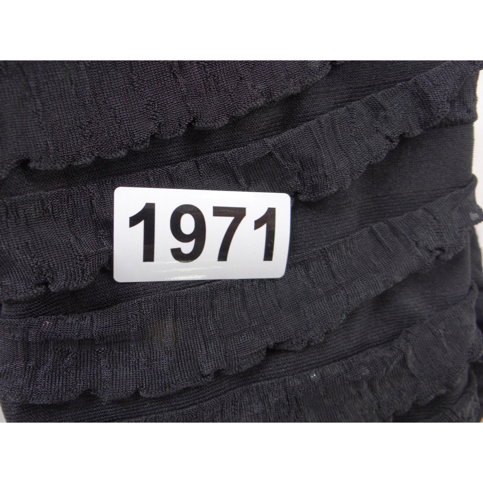 Y2K Candy Rain Womens Black Ruffle Sequin Racerback Tank Top Size L Slim Fit