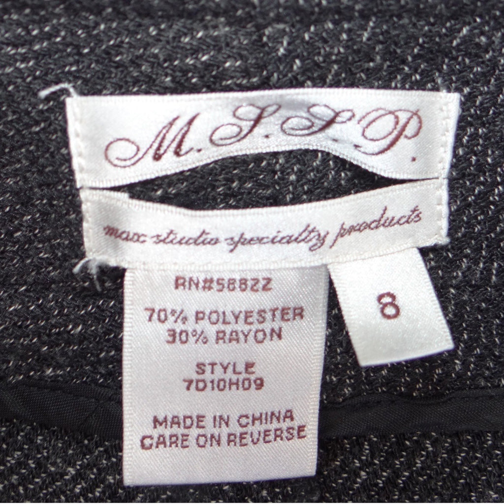 MSSP Max Studio Gray Wide Leg Trousers High Rise Button Detail Pants Size 8
