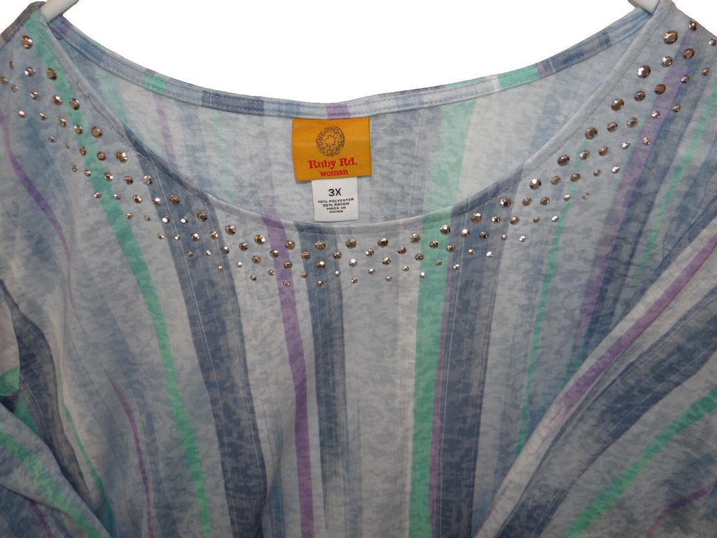 Ruby Rd. Women's 3X Striped Studded Top