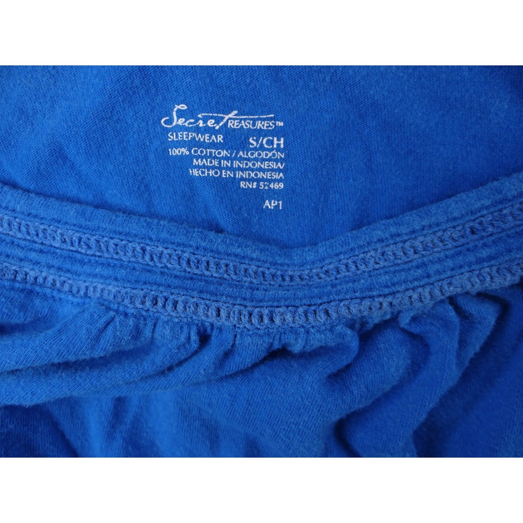Secret Treasures Sleepwear Blue Cotton Ruffle Tank Top S/CH