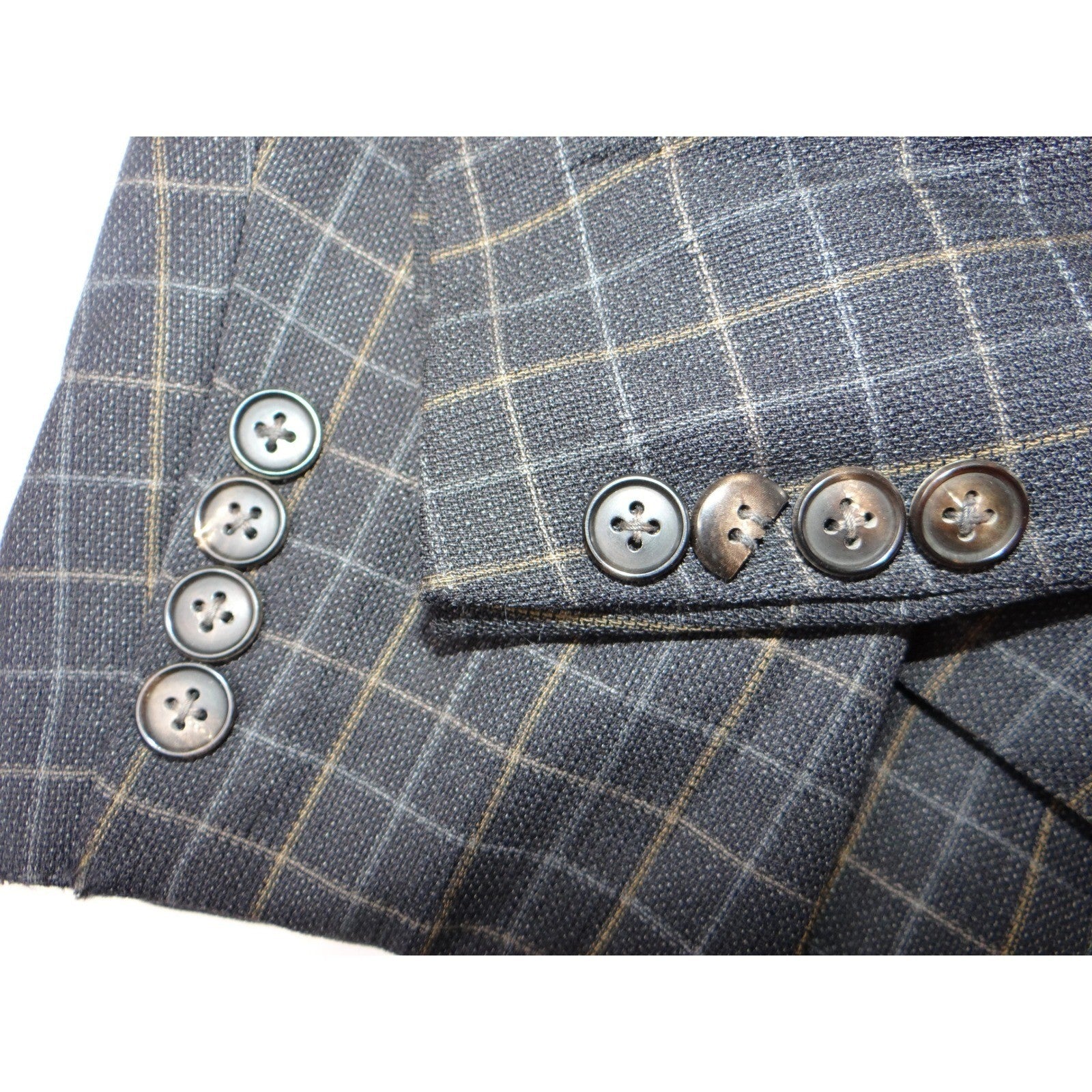 VTG Ermenegildo Zegna High Performance Blazer Men Dark Grey Plaid Wool Blend XL