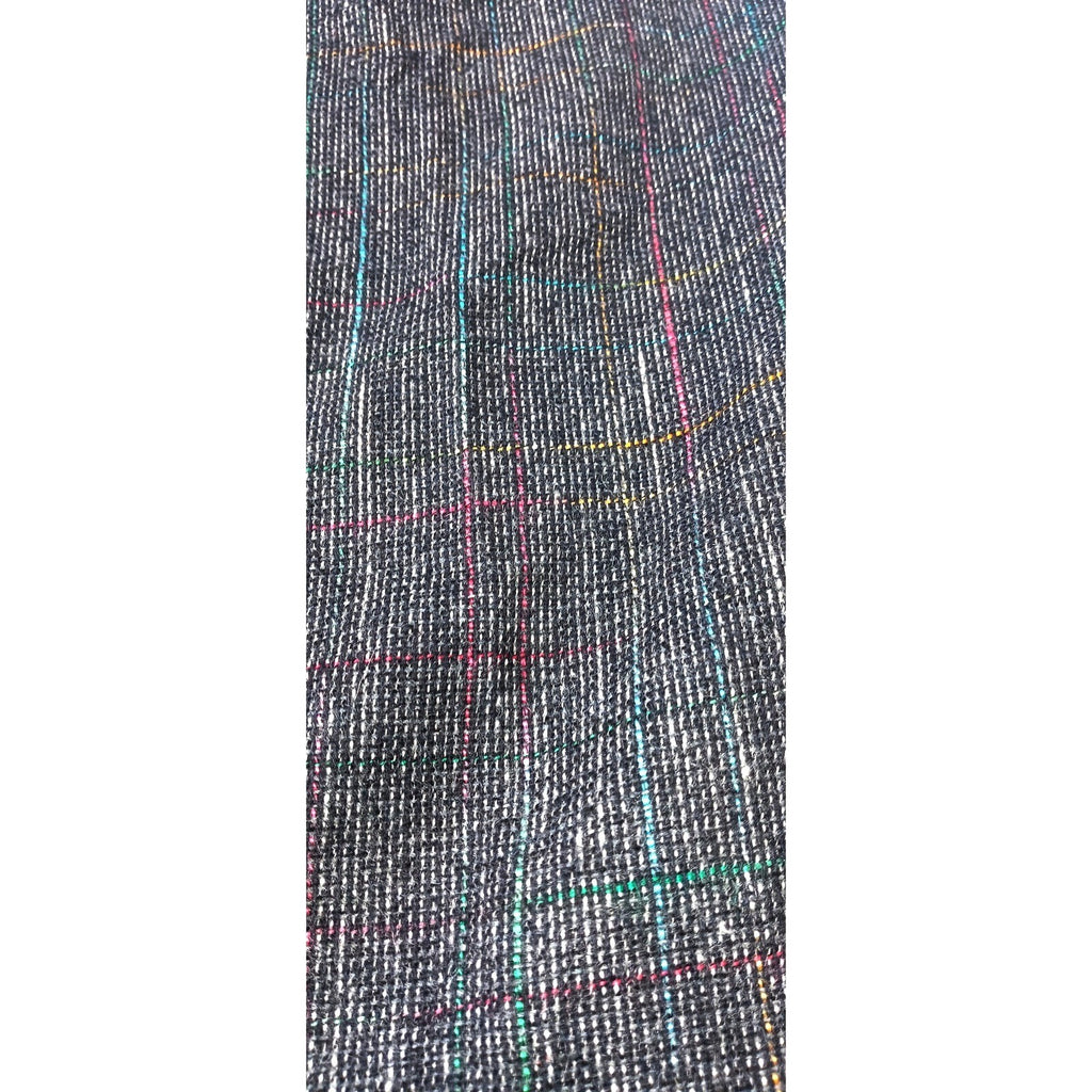 VTG Womens Plaid Tweed Maxi Skirt Dark Multi Color Classic Tailored Knee Length