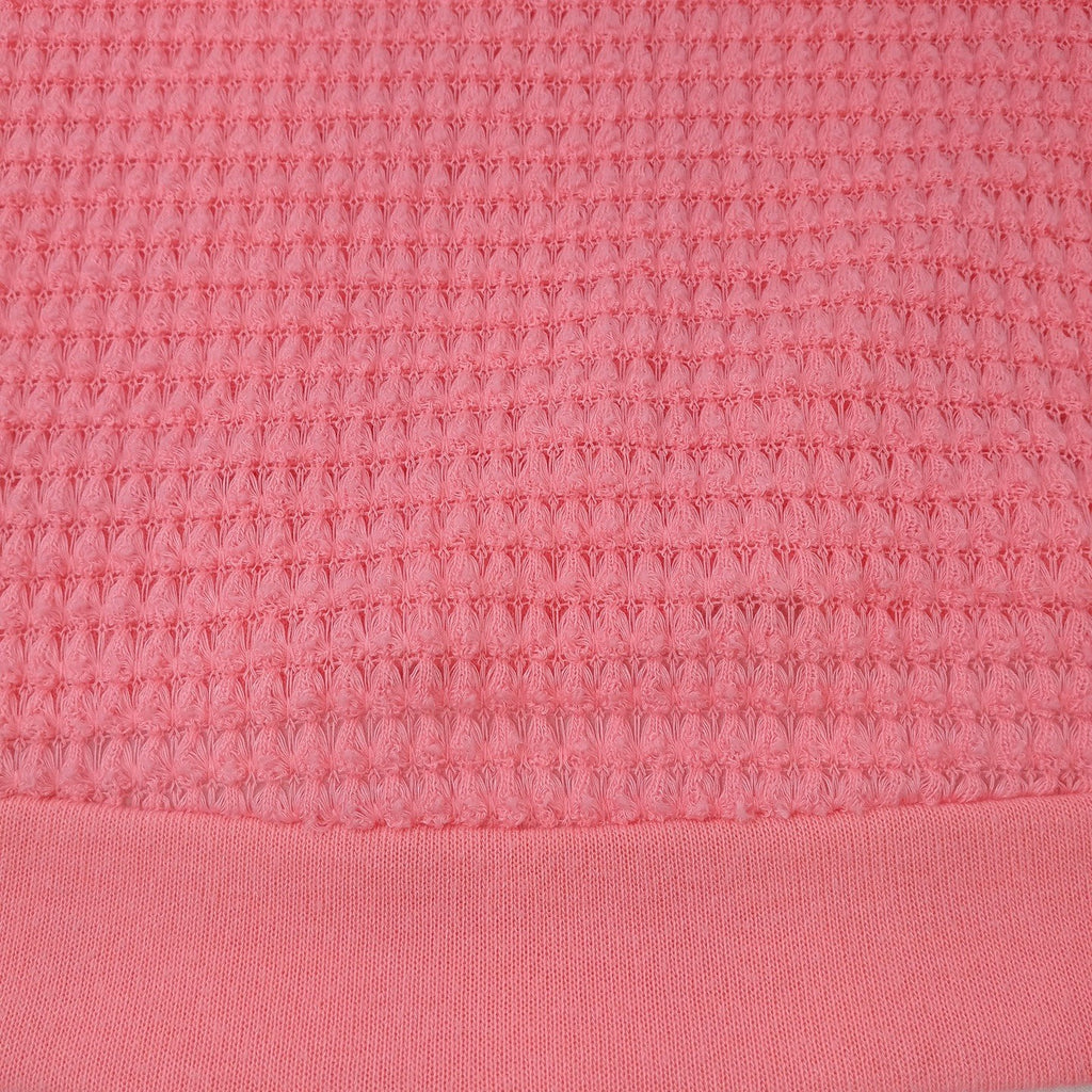 Blushed Coral Pink Waffle Knit Cropped Sweater Size L