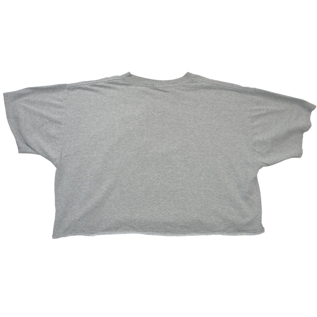 Hard Rock Cafe Cayman Islands Graphic Cropped T-Shirt Gray Women XL Boxy Raw Hem