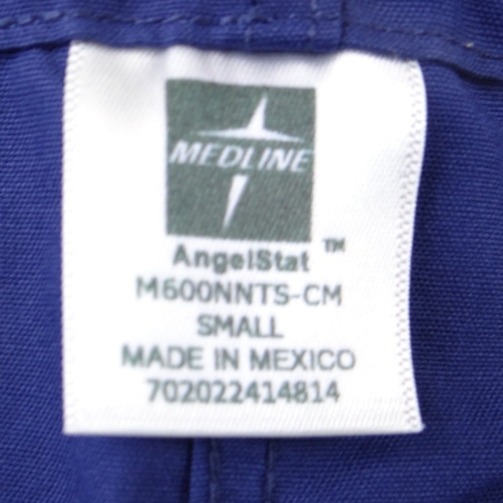 Medline AngelStat Royal Blue Scrub Pants Small Straight Leg Elastic