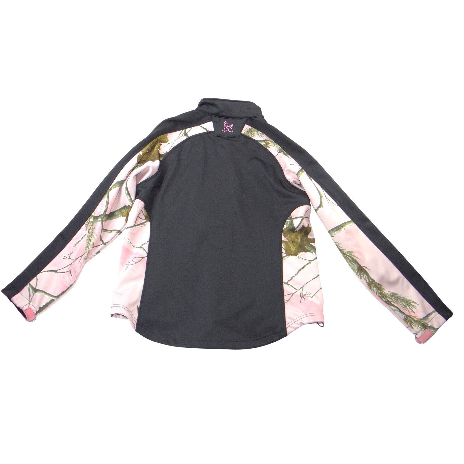 Bushmaster Womens XL Softshell Jacket Pink Realtree Camo Black Full Zip Fleece
