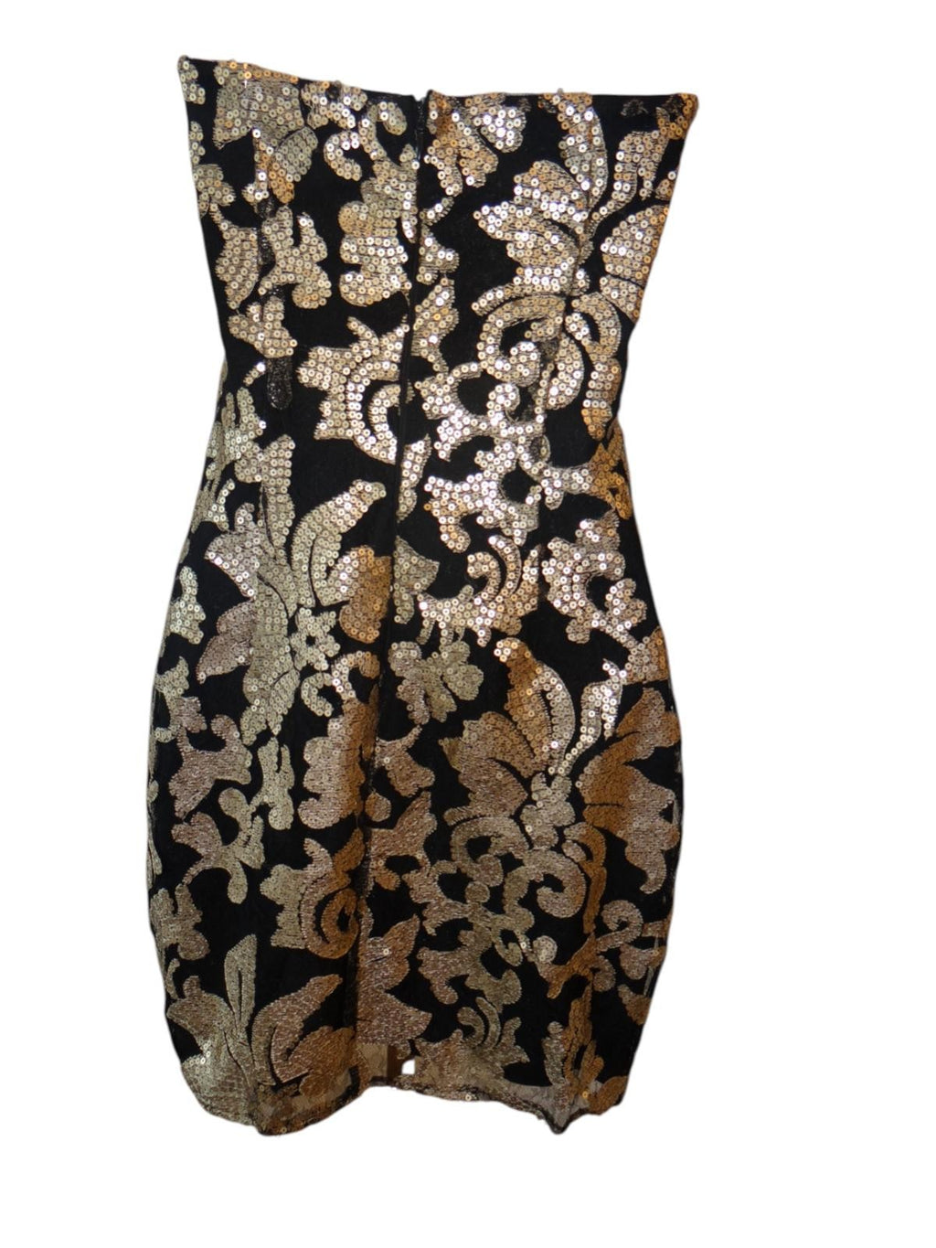 Glamorous Gianni Bini Black & Gold Strapless Dress - Size S
