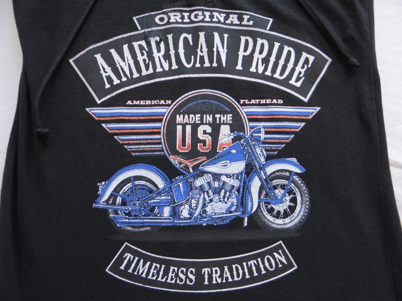 Black Lace-Up Front American Pride Motorcycle Tank Top