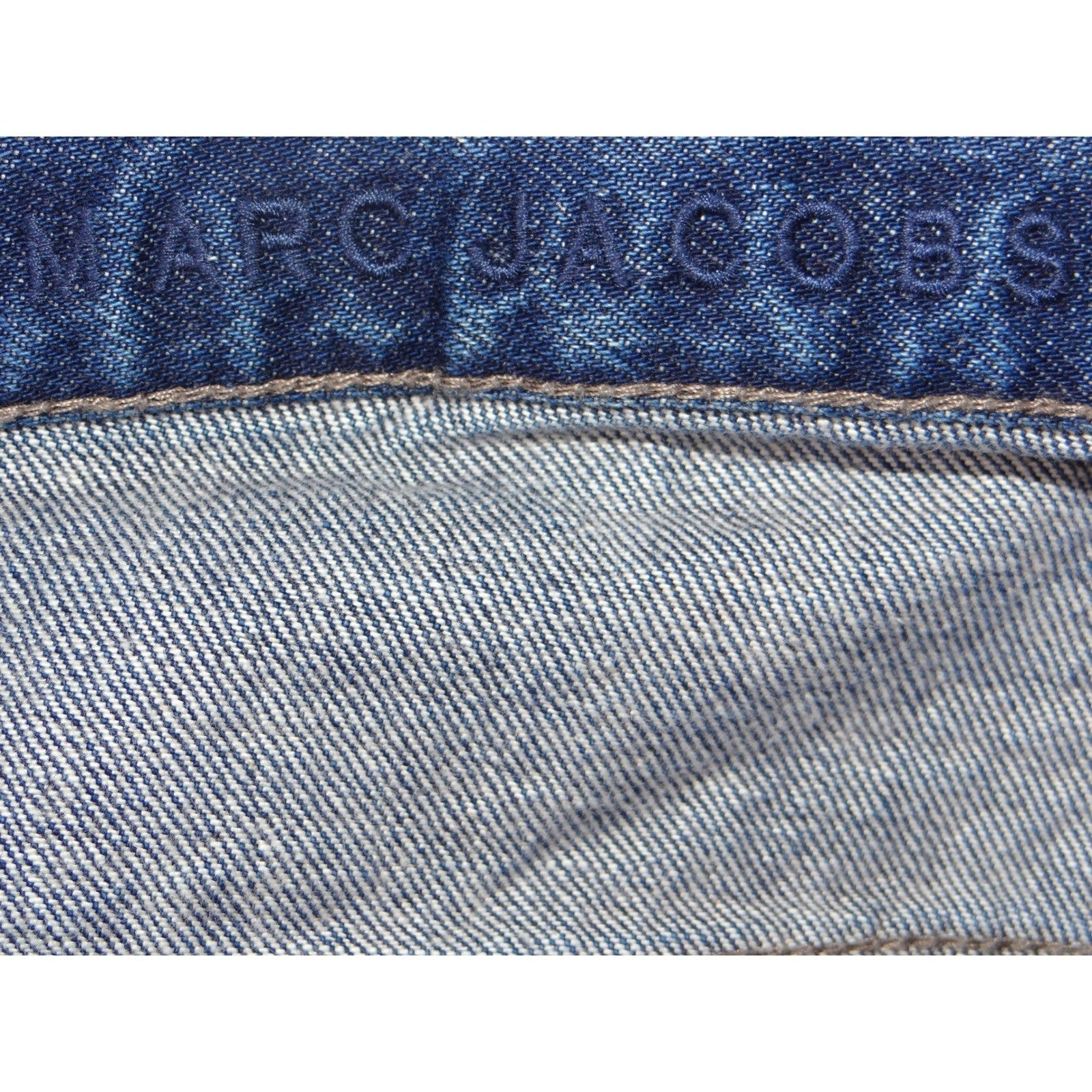 Marc Jacobs Men's Distressed Blue Denim Jeans Button Fly Straight Leg Size 36