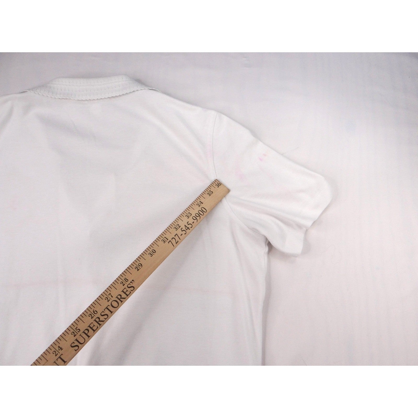 Vintage White Polo Shirt Colorful Geometric Print Women's Size Medium