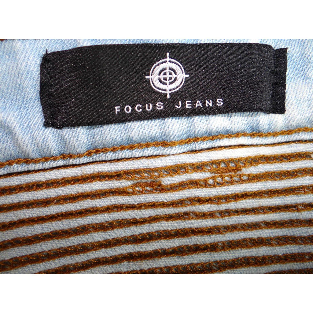 Mens Light Blue Acid Wash Skinny Jeans