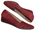 Easy Spirit Womens Burgundy Suede Wedge Heels Shoes Size 9