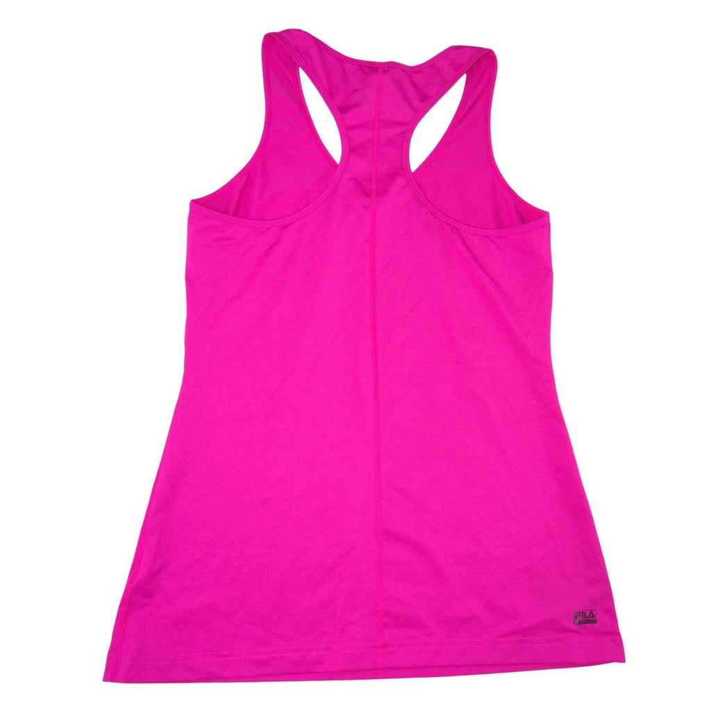 Fila Sport Womens Magenta Pink Racerback V-Neck Athletic Tank Top Large