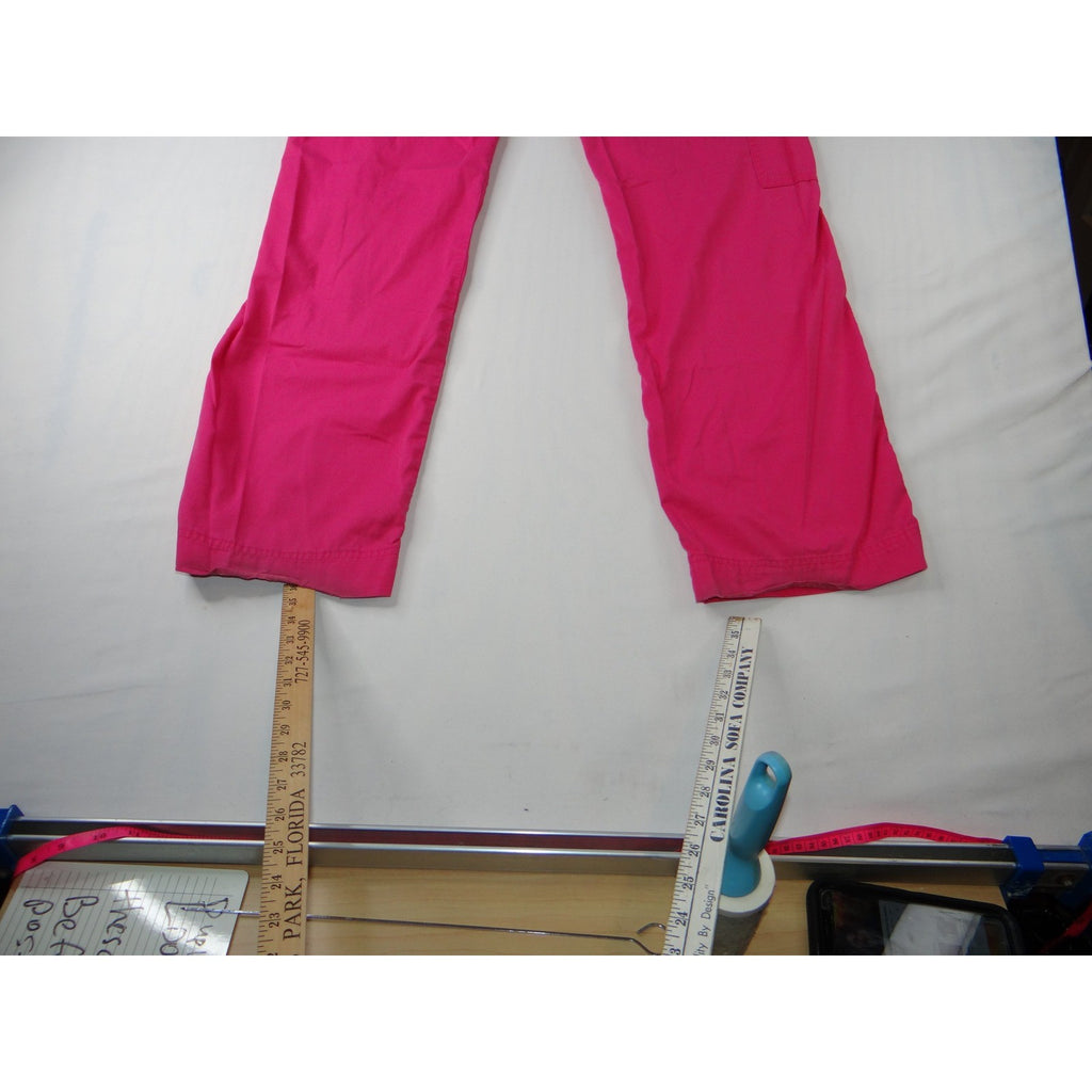 Hot Pink Scrub Pants Women's Cargo Pockets Drawstring Waist