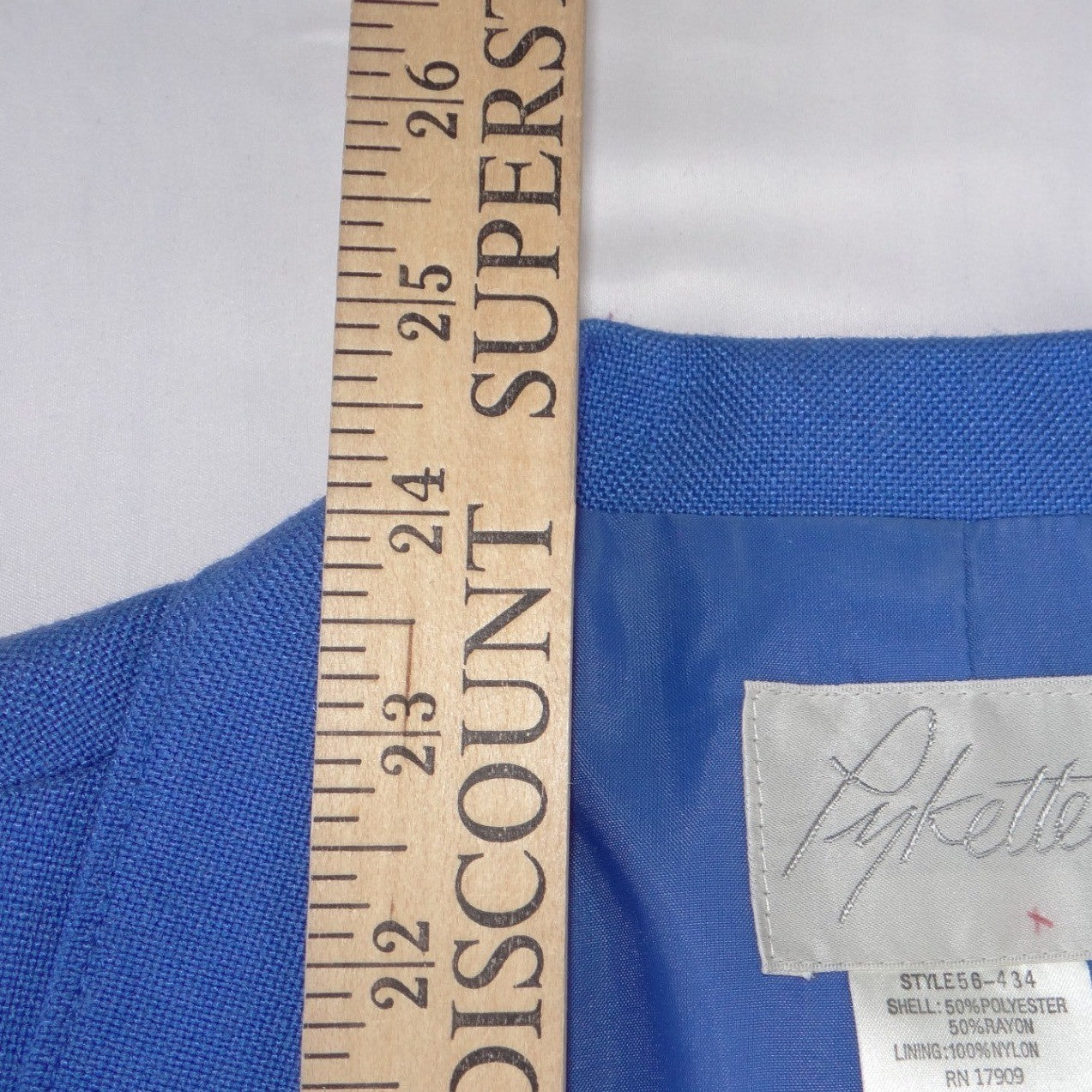 Pykettes Vintage Royal Blue Skirt Suit Set Blazer Mini Skirt Made in Japan 12