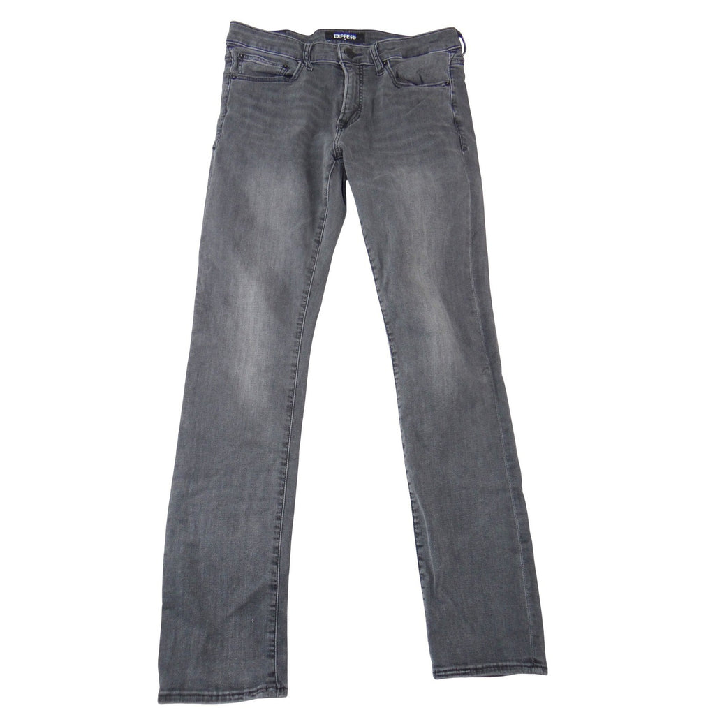 Express Mens Hyper Stretch Slim Skinny Jeans Grey Faded Wash