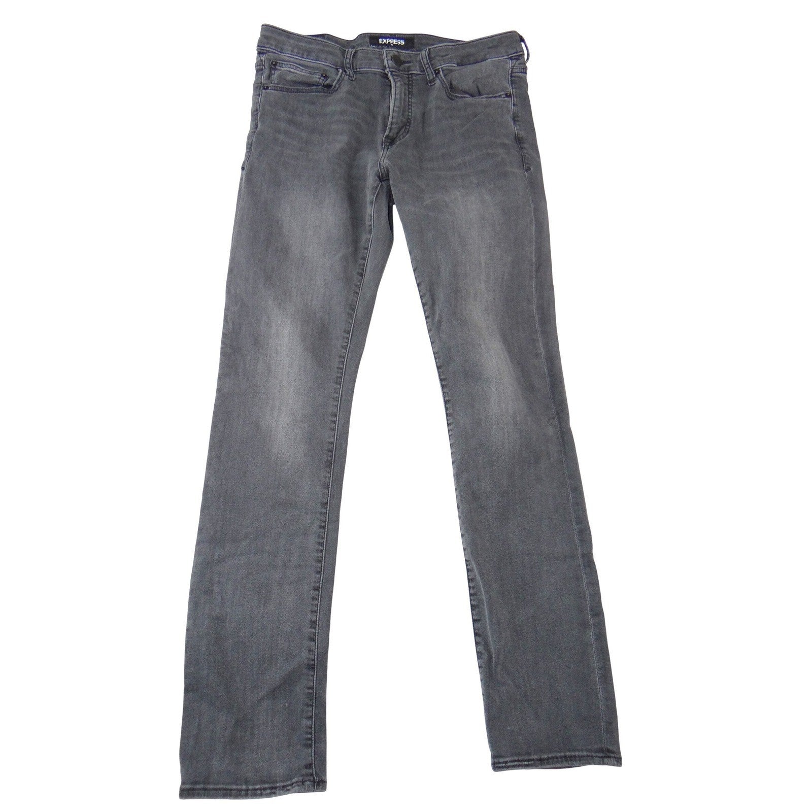 Express Mens Hyper Stretch Slim Skinny Jeans Grey Faded Wash