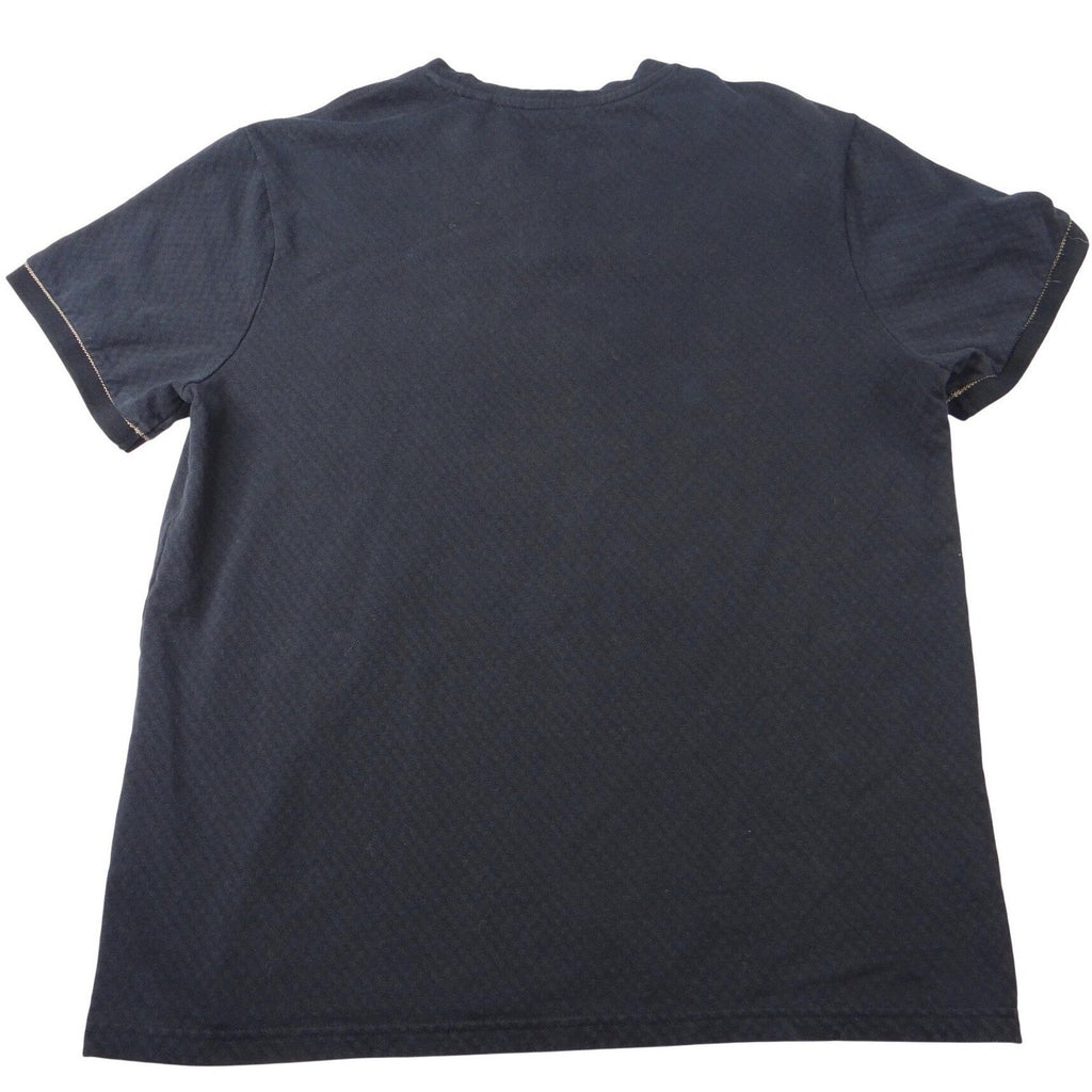 GUESS Black Textured Henly T Shirt Mens XL