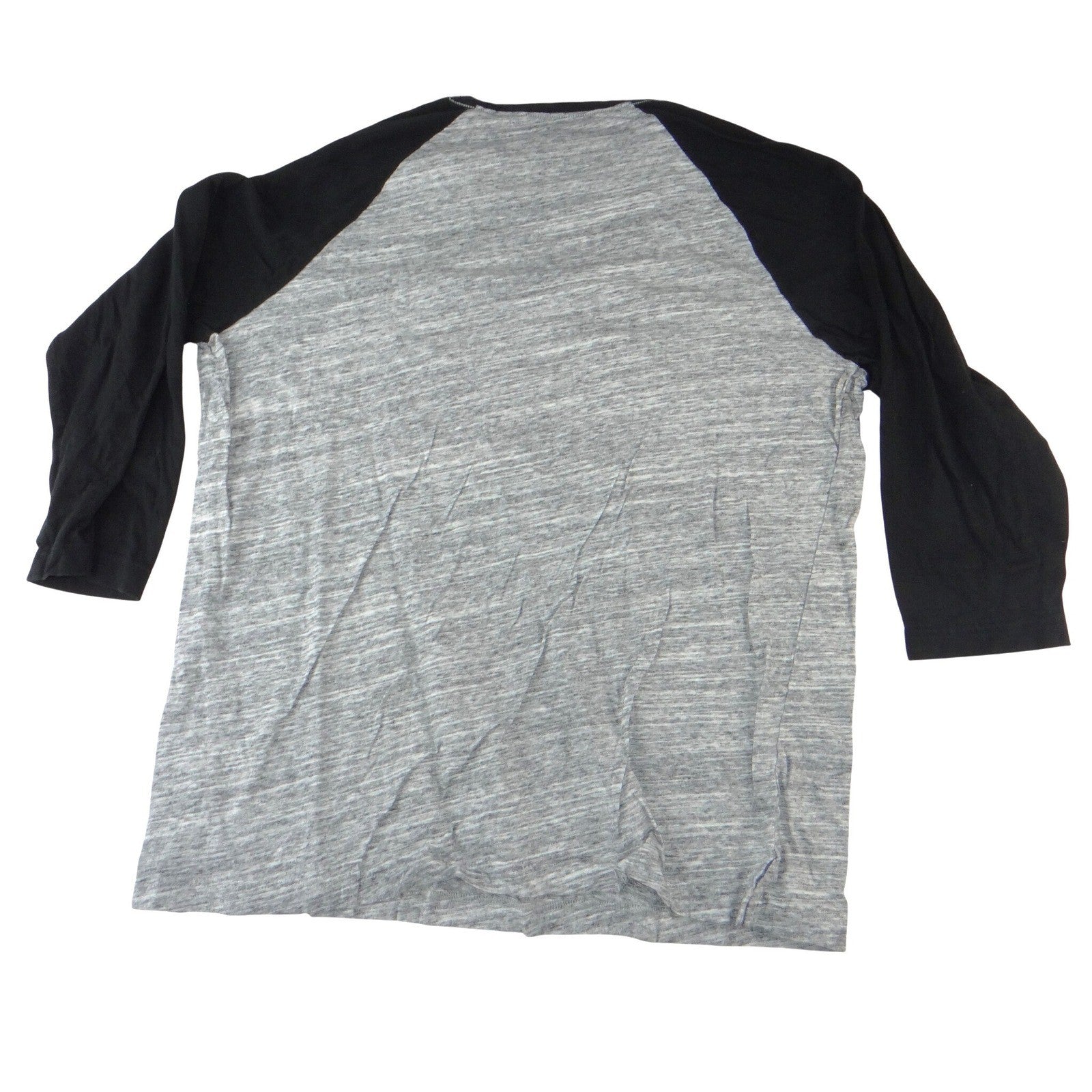 PINK Victoria's Secret Raglan Baseball Tee Gray Black Glitter Logo Size L