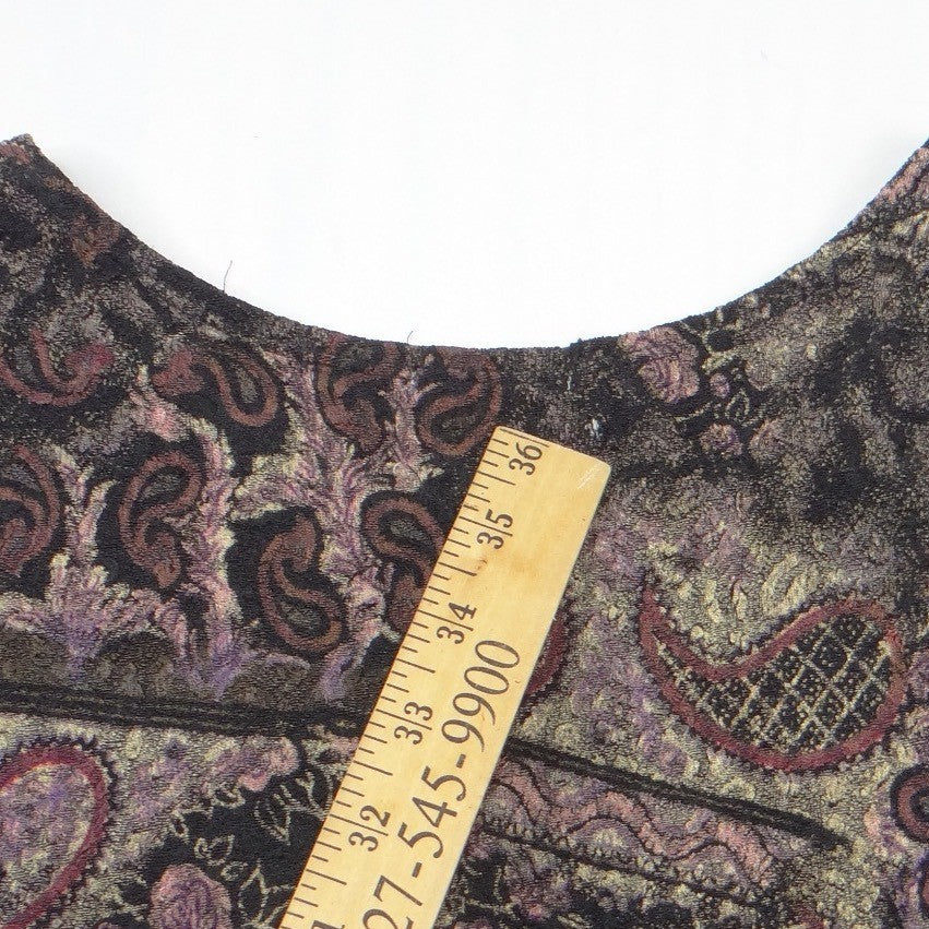 Choices Womens Purple Paisley Floral 2 Piece Cardigan and Tank Set M Stretchy