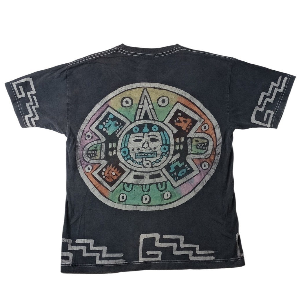 Rare M&O Gold Vintage Graphic T Shirt Aztec Celestial Night Sky Print M&O Gold