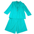 Sag Harbor Vintage Teal Green Blazer and Pleated Shorts Set Womens Large 90s