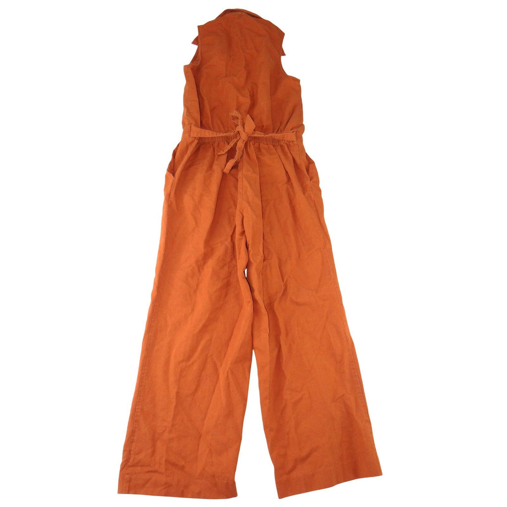 Ann Taylor Factory Burnt Orange Sleeveless Wide Leg Button Front Jumpsuit 0