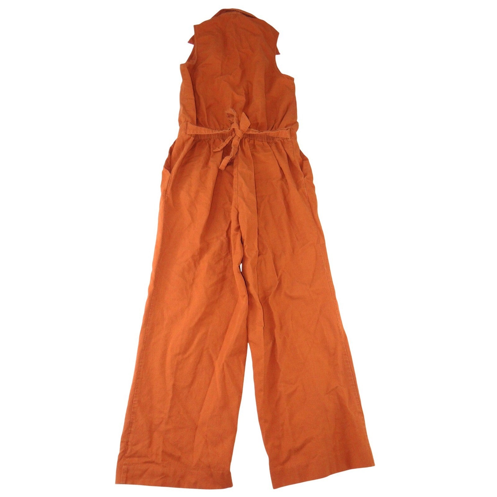 Ann Taylor Factory Burnt Orange Sleeveless Wide Leg Button Front Jumpsuit 0