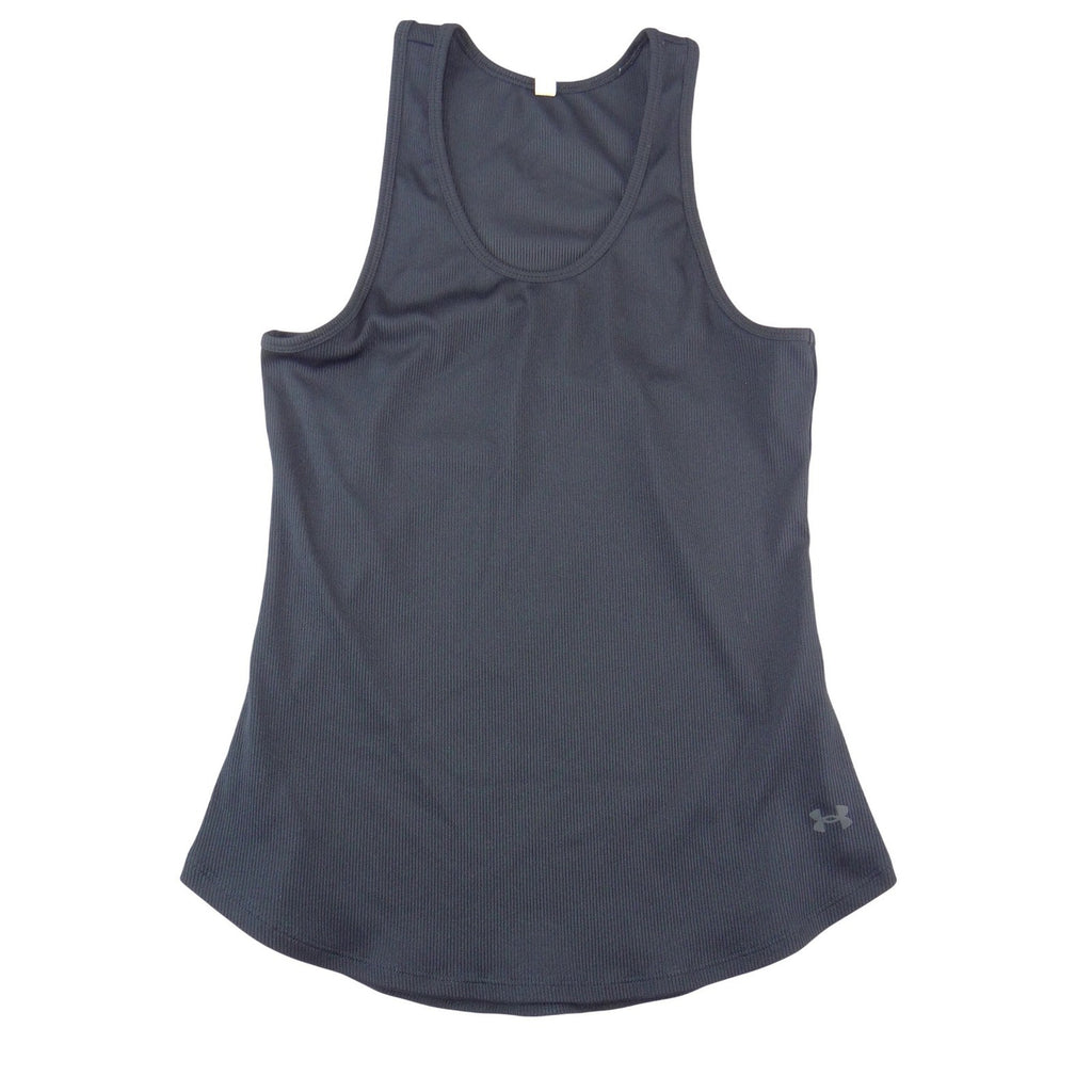Under Armour HeatGear Ribbed Tank Top Black Fitted Racerback XL