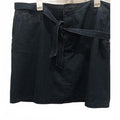 Women's Dark Blue Denim Skirt with Tie Waist