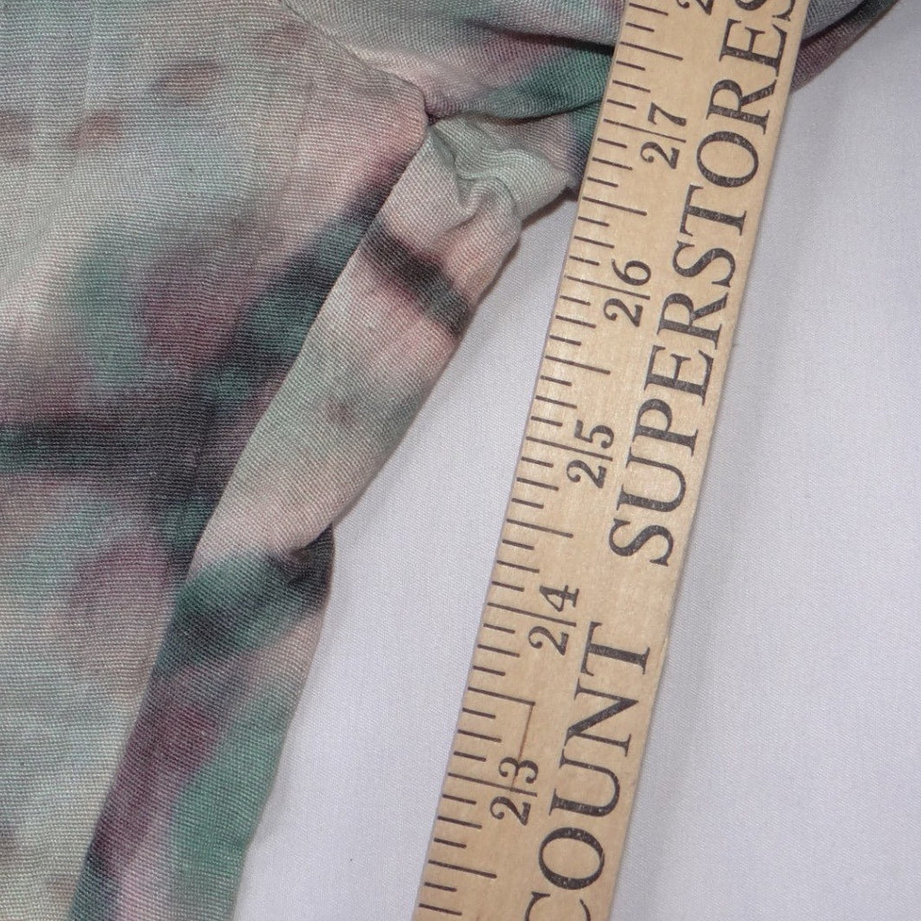 Pull&Bear Womens XS Geometric Tie Dye Wide Leg Pants Green Mauve High Rise Boho