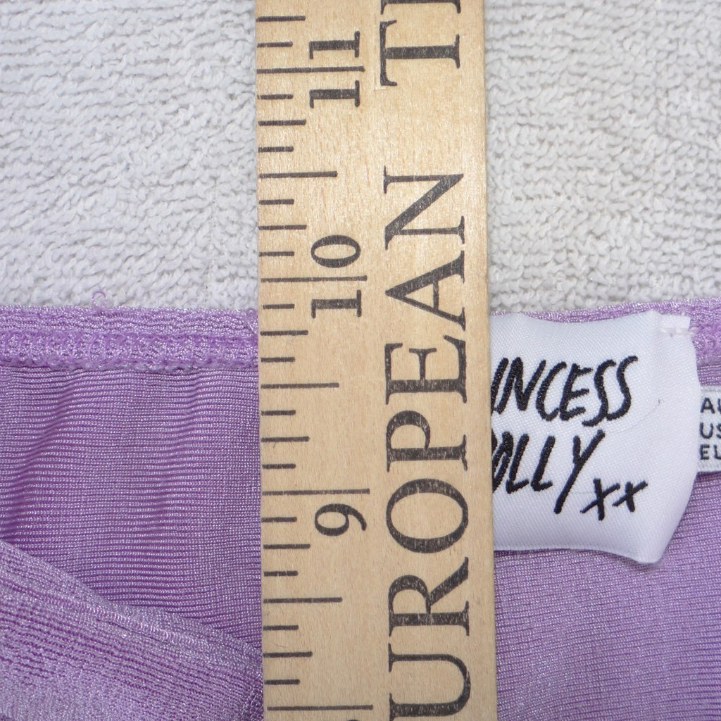 Princess Polly Lavender Purple Shimmer Ruched Tie Front Tube Top US 6
