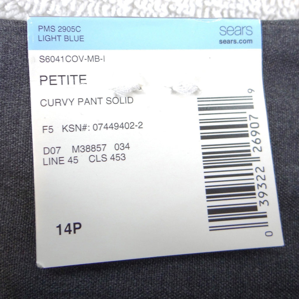 NWT Covington Essentials Petite Curvy Fit Wide Leg Dress Pants Gray 14P