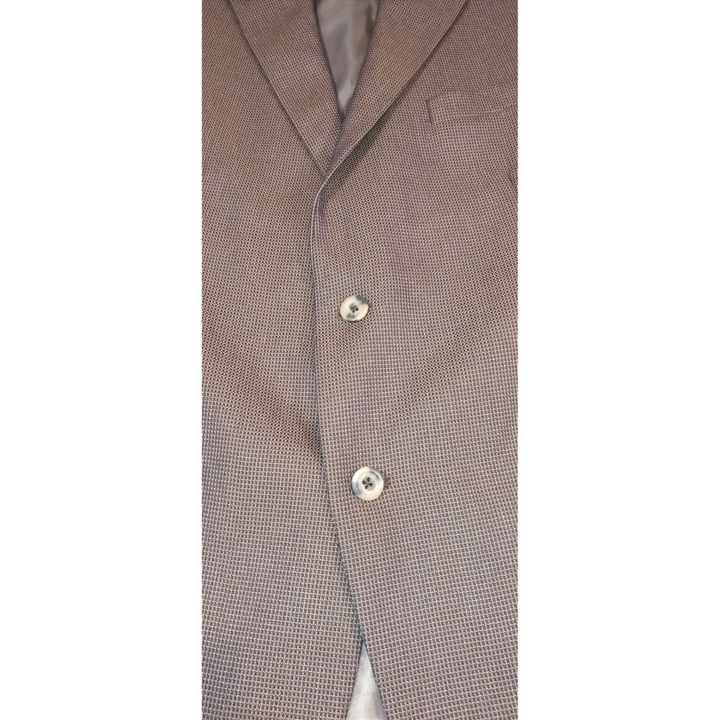 Geoffrey Beene Men's Brown Textured Blazer Jacket Classic Fit Business Casual