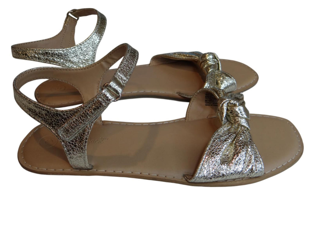 Chic Gold Metallic Bow Sandals