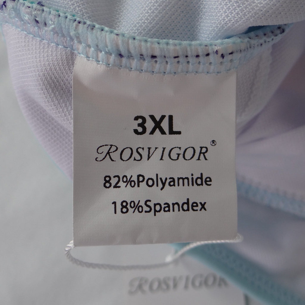 NWT-Rosvigor Womens Plus Size 3XL Colorblock Bikini Set Purple Teal High Waist