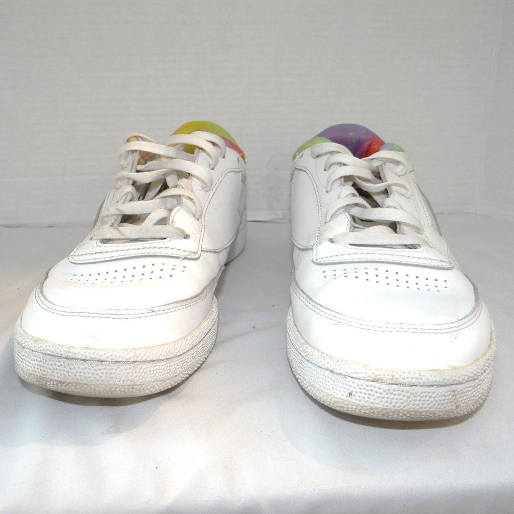Reebok Club C 85 Pride Mens White Leather Multi Color Tie Dye Sneakers
