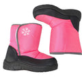 Girls Pink Snow Boots Snowflake Insulated Winter Faux Fur Lined Size 2
