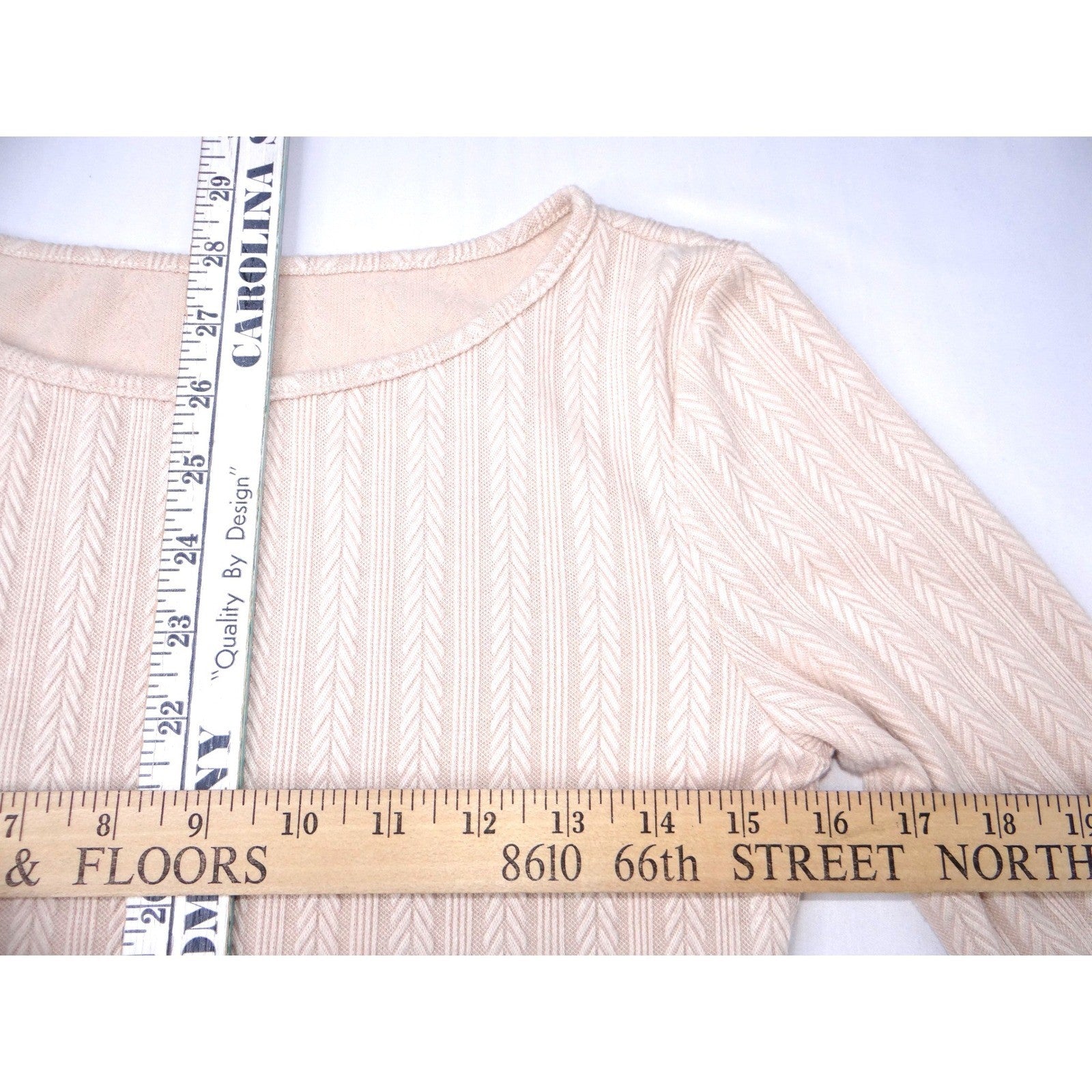 Womens Long Sleeve Textured Knit Mini Dress Cream S