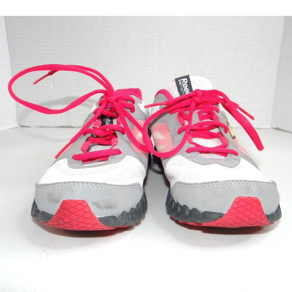 Reebok ZigQuick Fire Womens Running Shoes White Pink Silver Size 6.5