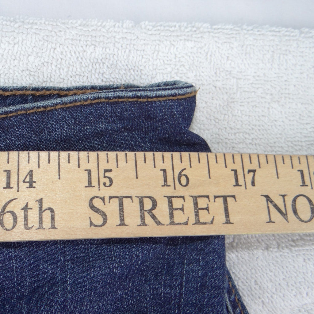 Faded Glory Womens Denim Mini Skirt Medium Wash Blue Size 14 Stretch Casual