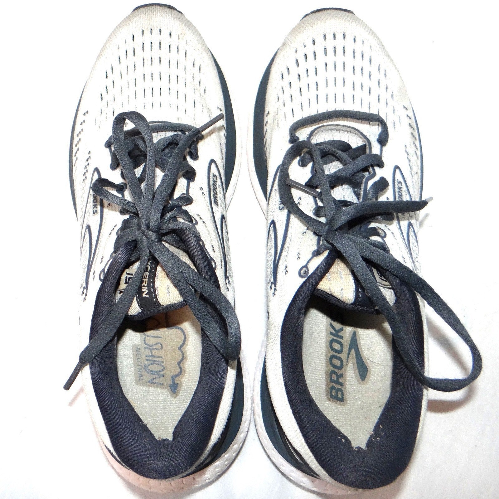 Brooks Ghost 14 Womens Running Shoes Grey Blue Size 9.5 Narrow 2A Sneakers