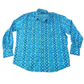 Wrangler Mens Blue Southwestern Geometric Pearl Snap Western Shirt XXL