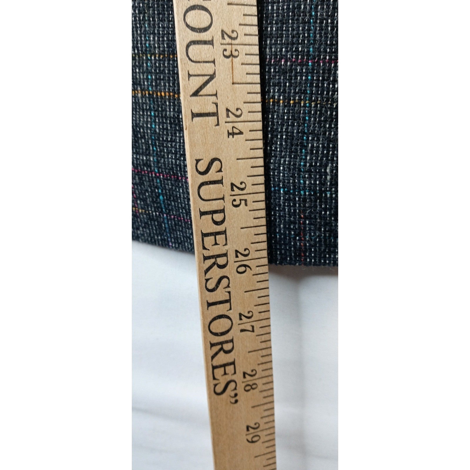 VTG Womens Plaid Tweed Maxi Skirt Dark Multi Color Classic Tailored Knee Length