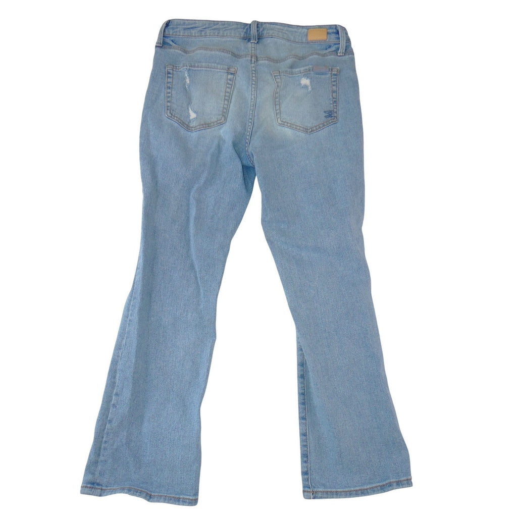 Seven7 Womens Light Wash Distressed Bootcut Jeans Ripped Knee Size 4